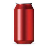 Realistic red aluminum can vector