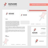 Paper pin Business Letterhead Envelope and visiting Card Design vector template