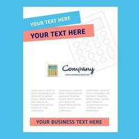 Calculator Title Page Design for Company profile annual report presentations leaflet Brochure Vector Background