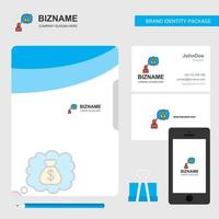 Thinking about money Business Logo File Cover Visiting Card and Mobile App Design Vector Illustration