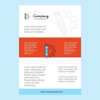 Template layout for Pencil comany profile annual report presentations leaflet Brochure Vector Background