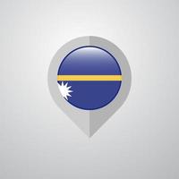 Map Navigation pointer with Nauru flag design vector