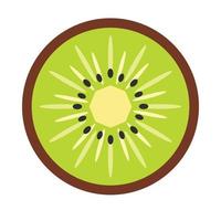 Sliced kiwi flat icon vector