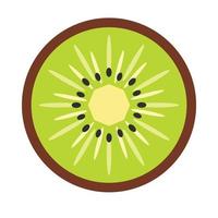 icono plano de kiwi en rodajas vector