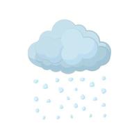 icono de nube y granizo, estilo de dibujos animados vector