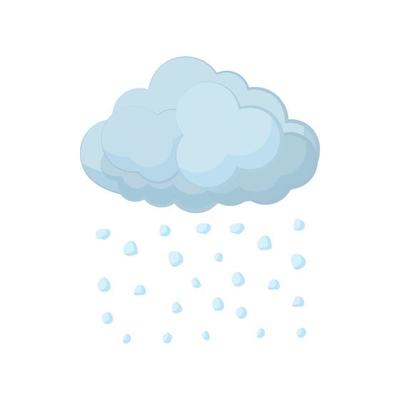 Cloud and hail icon, cartoon style