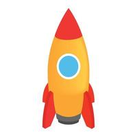 Space rocket 3d isometric icon vector