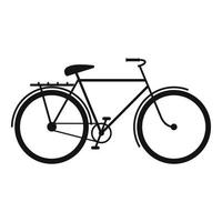 bicicleta, negro, simple, icono vector