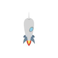 Small grey rocket icon, isometric 3d style vector