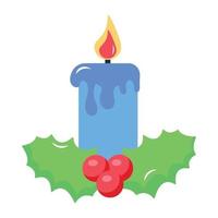 An eye catchy flat icon of christmas candle vector