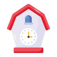 un icono plano bien diseñado de reloj de cuco vector