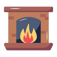 Catch a sight of fireplace flat icon vector