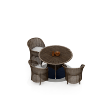 rendu 3d de l'ensemble de table isométrique png