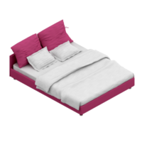 Isometric Bedroom 3D render png