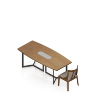 conjunto de mesa isométrica renderização 3d png