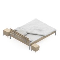 Isometric Bedroom 3D render png