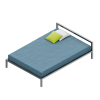 Isometric Bedroom 3D render png