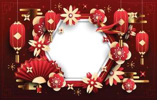 Deep Red Chinese New Year Background vector