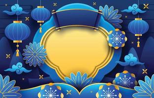Chinese New Year Background in Royal Blue vector