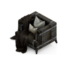 chaise isométrique rendu isolé 3d png