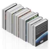 render 3d de libros isométricos png