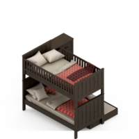 Isometric Bedroom 3D render png