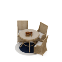 conjunto de mesa isométrica renderização 3d png