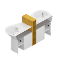 isometrico bagno elementi 3d isolato rendere png