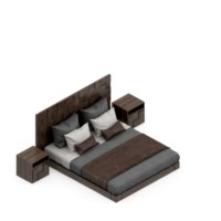 Isometric Bedroom 3D render png