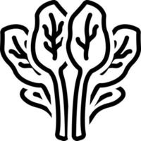 line icon for spinach vector