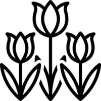 line icon for tulip vector