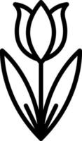 icono de línea para tulipán vector