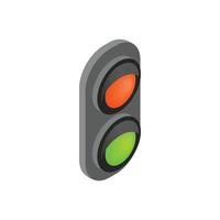 Railway traffic light isometric 3d icon vector
