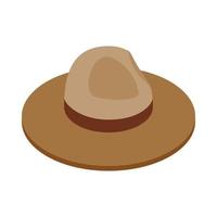 icono de sombrero de granjero, estilo 3d isométrico vector