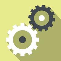 Gear wheels flat icon vector