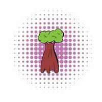 Baobab tree icon, comics style vector