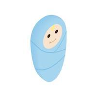 Infant wrapped in swaddling clothes vector