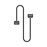 icono de computadora de alambre de cable, estilo simple vector