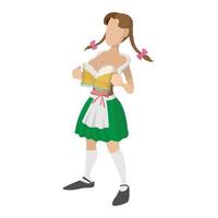 St Patricks Day girl cartoon icon vector