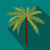 Coconut palm tree icon in flat style vector