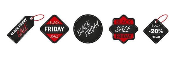 Set of Black Friday icons isolated on white background vector