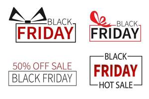 Set of Black Friday icons isolated on white background vector