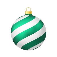 árbol de navidad de mentol verde juguete o bola volumétrica y realista ilustración en color vector