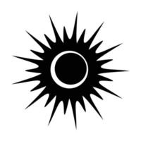 eclipse solar solo icono negro vector