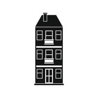 Three-storey house icon vector