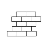 Brick wall line icon vector