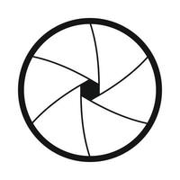 Camera shutter aperture icon, simple style vector