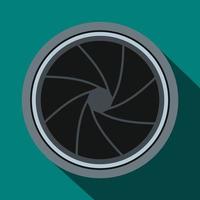 Camera aperture icon in flat style vector