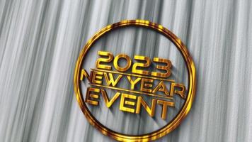 3D animation of 2023 New Year Event golden text video