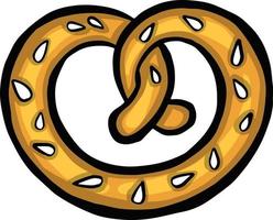 Salty pretzel, beer snack   illustration vector